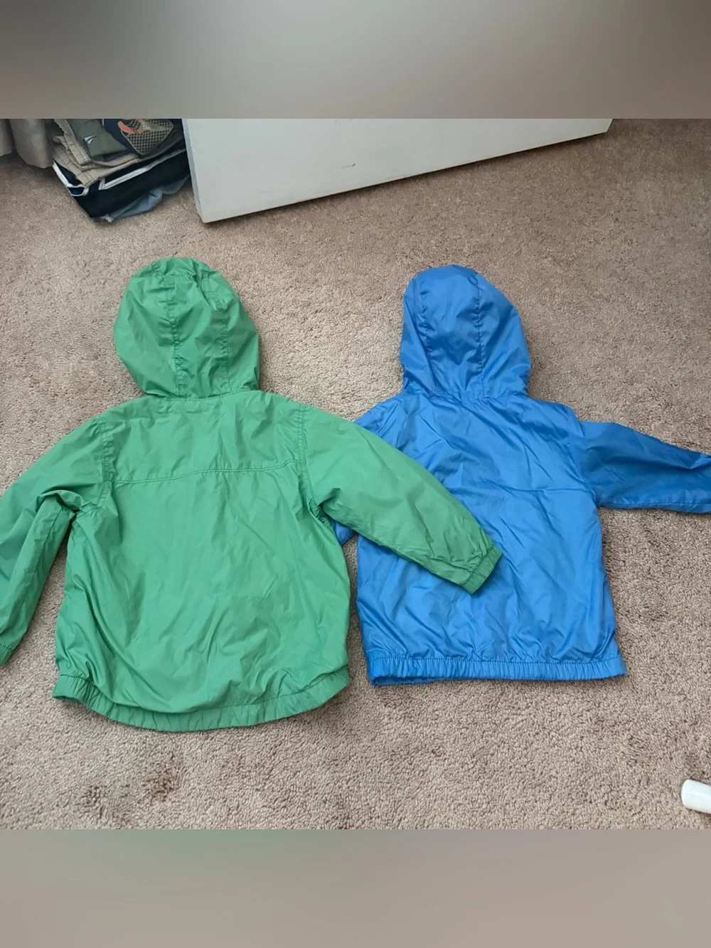 3T Green and Blue Kids' Hooded Windbreaker Jackets - Lightweight Outerwear